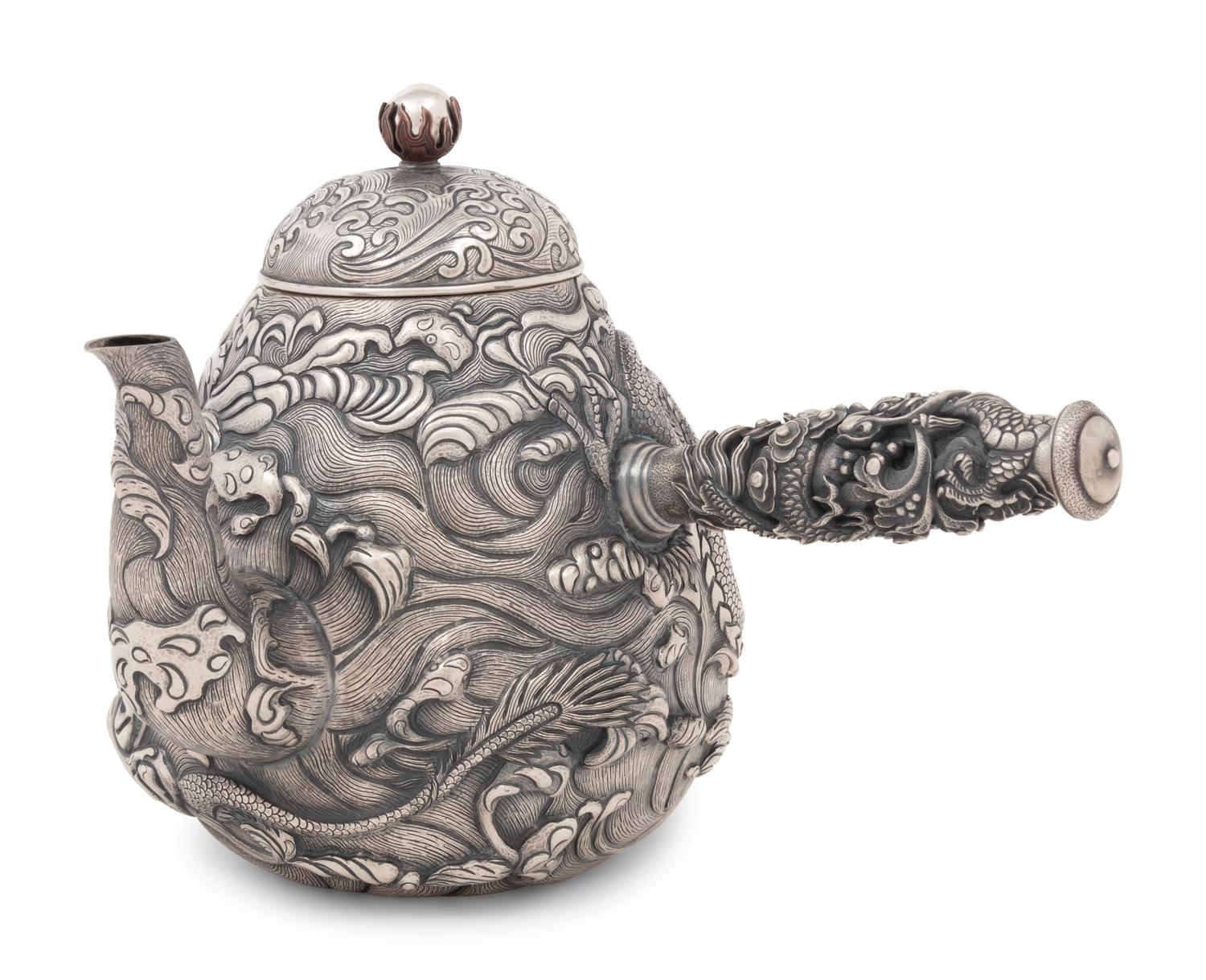 A Massive Chinese Export Silver Coffee Pot