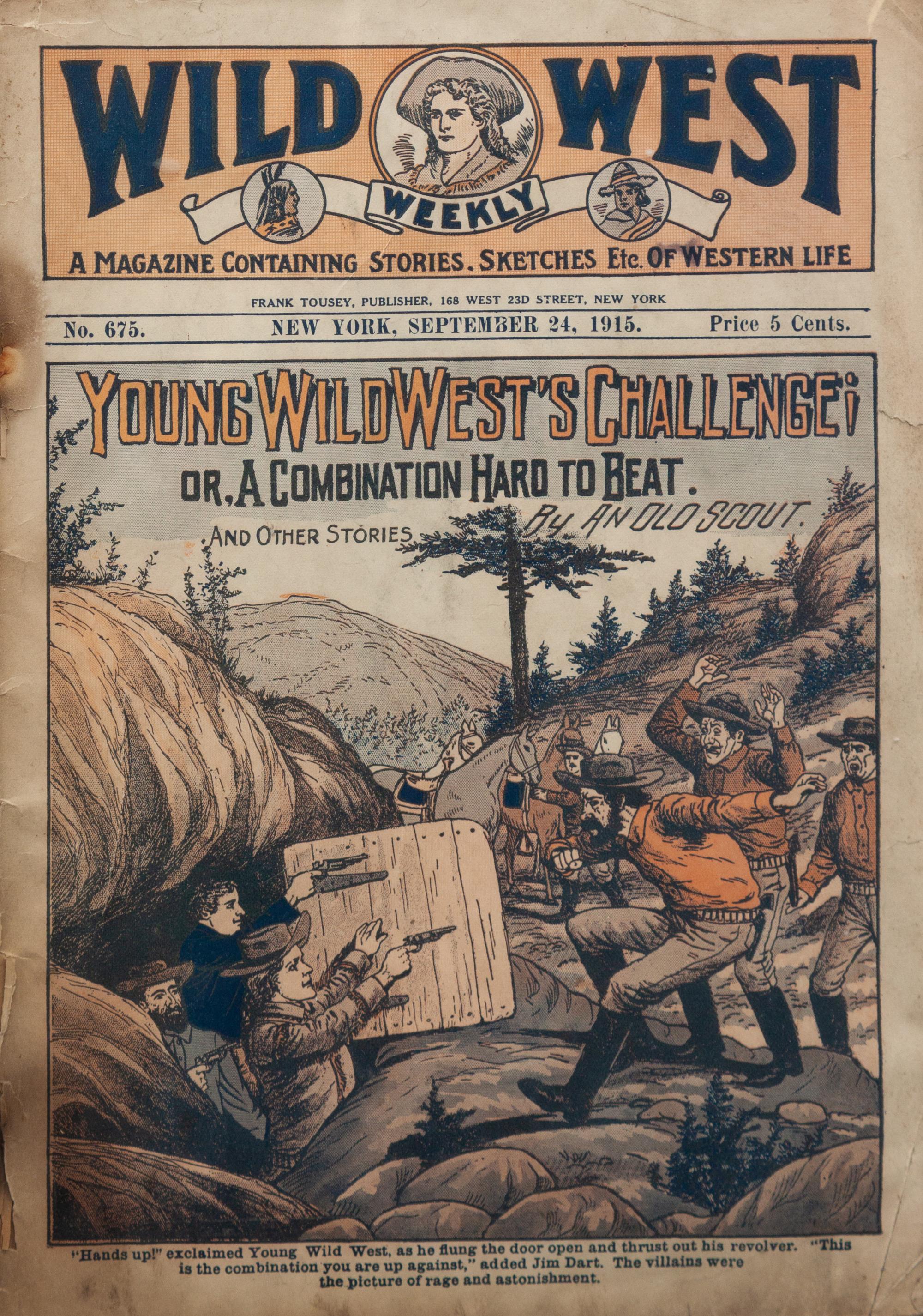 Three Framed Vintage Western Magazine Covers