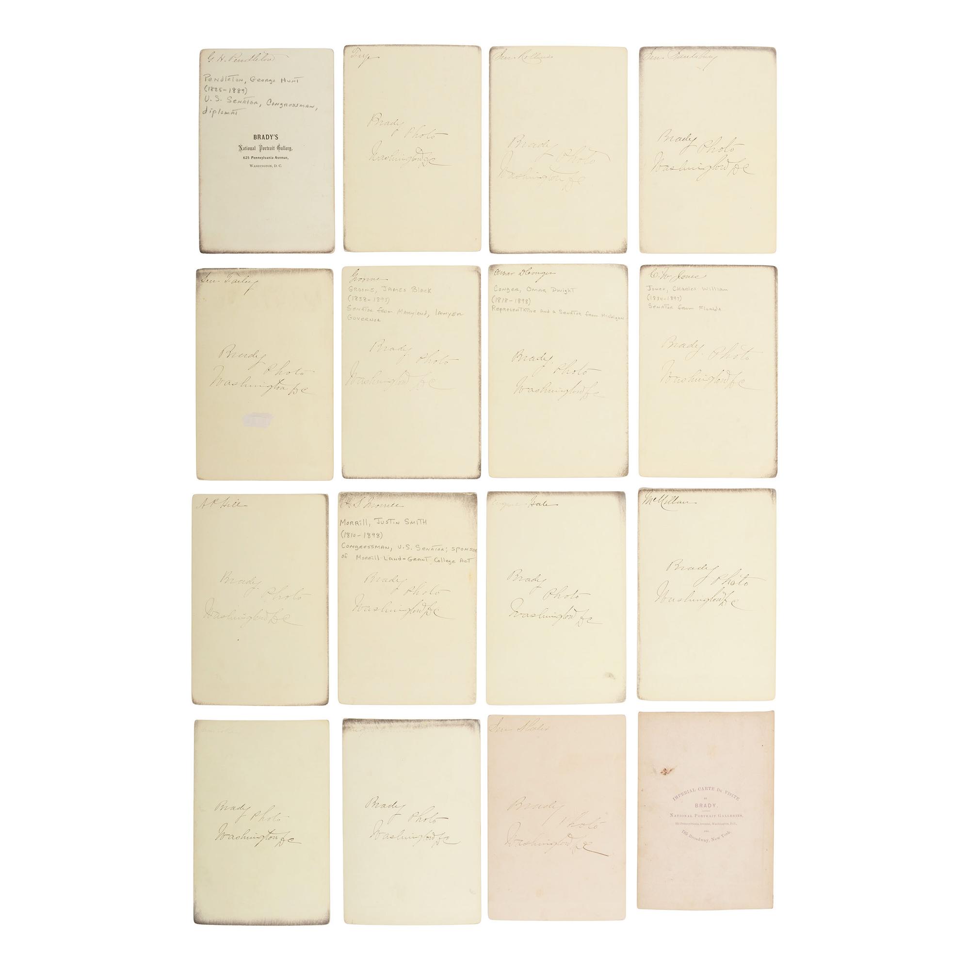 [Americana] Group of 92 Cabinet Cards of Politicians and Judges, incl. Works by Brady, etc.