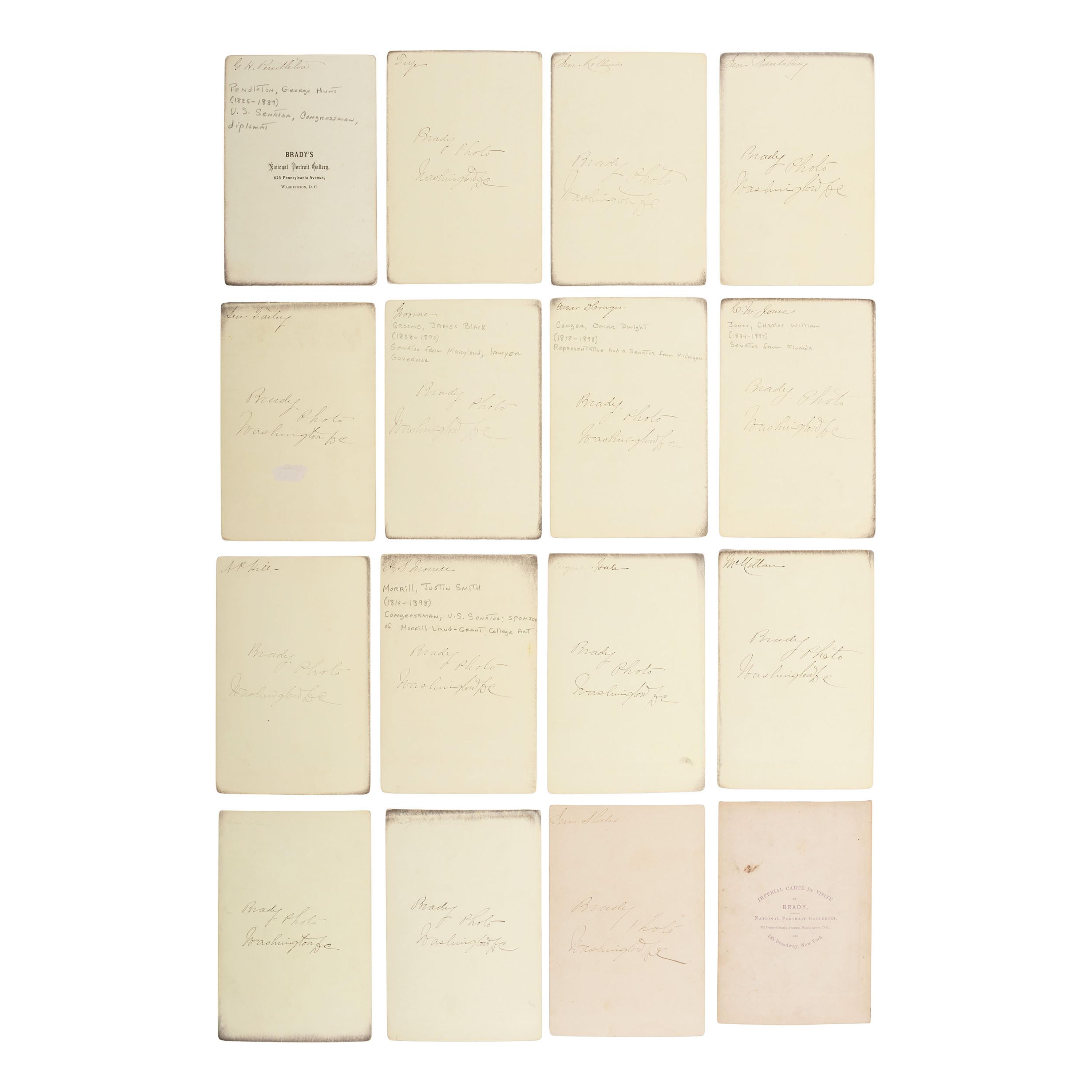 [Americana] Group of 92 Cabinet Cards of Politicians and Judges, incl. Works by Brady, etc.