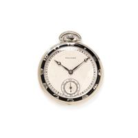 WALTHAM, ART DECO, 14K WHITE GOLD OPEN FACE POCKET WATCH