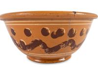An East Liverpool, Ohio Yellowware Bowl and Yellowware Colander
