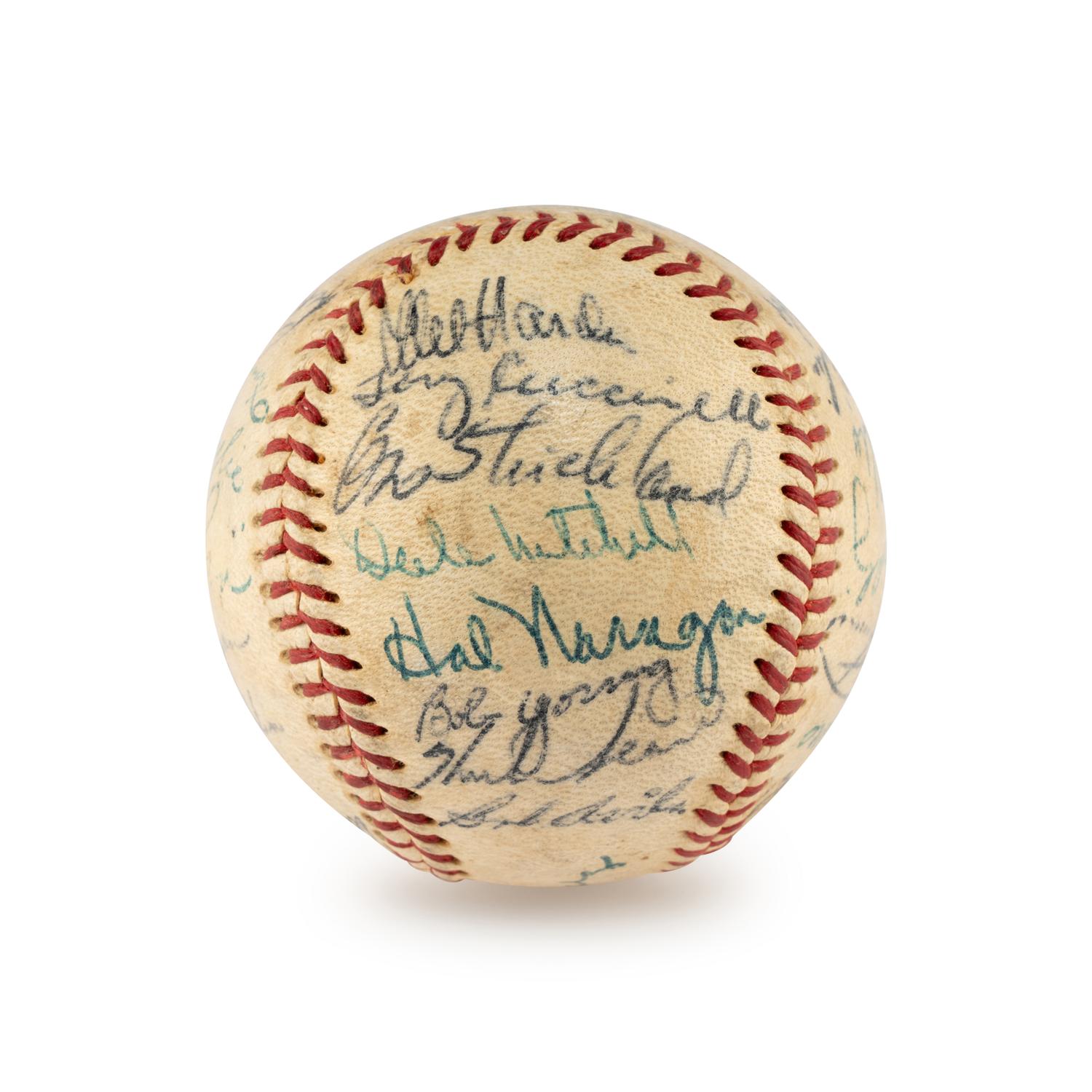 A 1954 Cleveland Indians Teams Signed Autograph Baseball (Beckett Authentication Services)