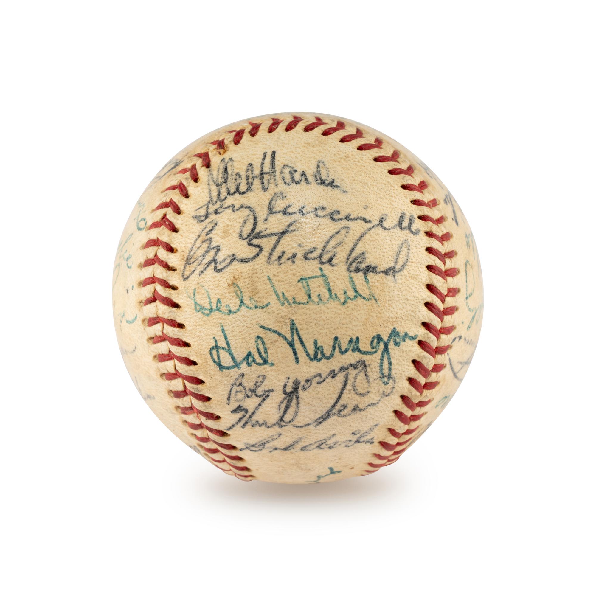 A 1954 Cleveland Indians Teams Signed Autograph Baseball (Beckett Authentication Services)