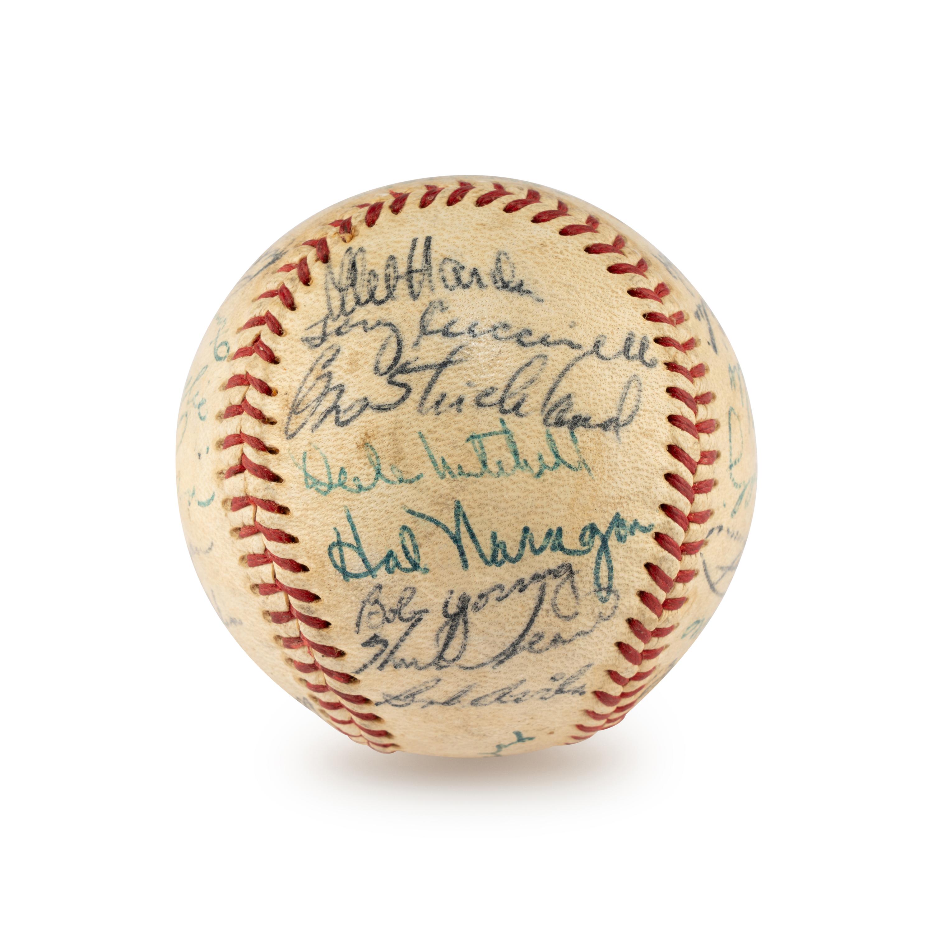 A 1954 Cleveland Indians Teams Signed Autograph Baseball (Beckett Authentication Services)