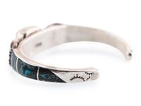 Navajo Silver Cuff Watch Band, set with Bisbee Turquoise