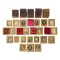 [Early Photography] Group of 37 Sixth Plate Daguerreotypes of Women.