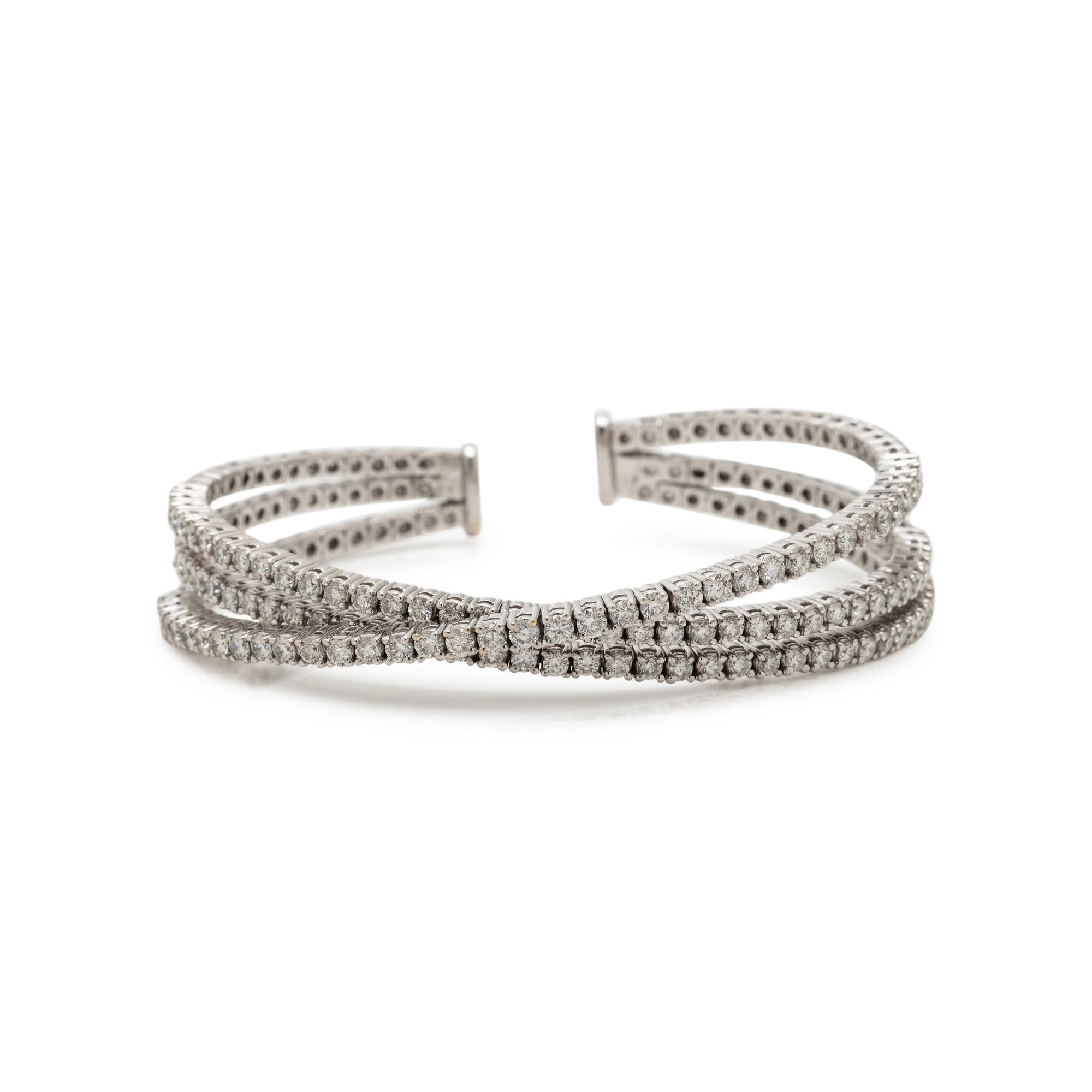 WHITE GOLD AND DIAMOND CUFF BRACELET