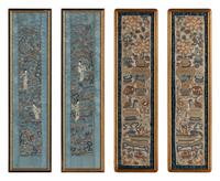 Two Pairs of Chinese Embroidered Sleeve Bands