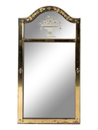 A Venetian Style Etched Glass Mirror