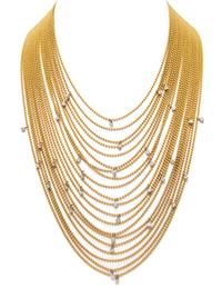 A Yellow Gold and Diamond Bib Necklace, 63.70 dwts.