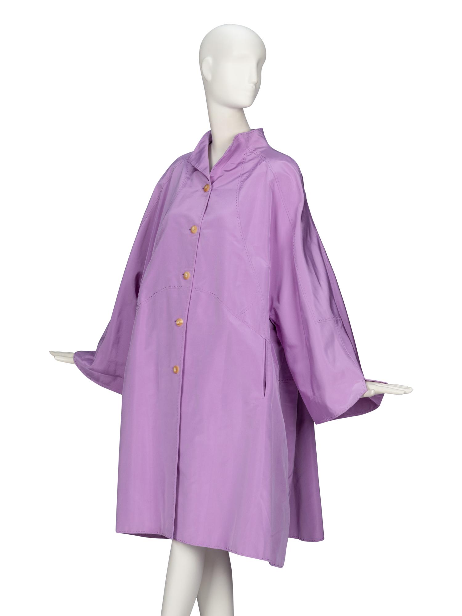 Ralph Rucci, Lilac Silk Faille Coat