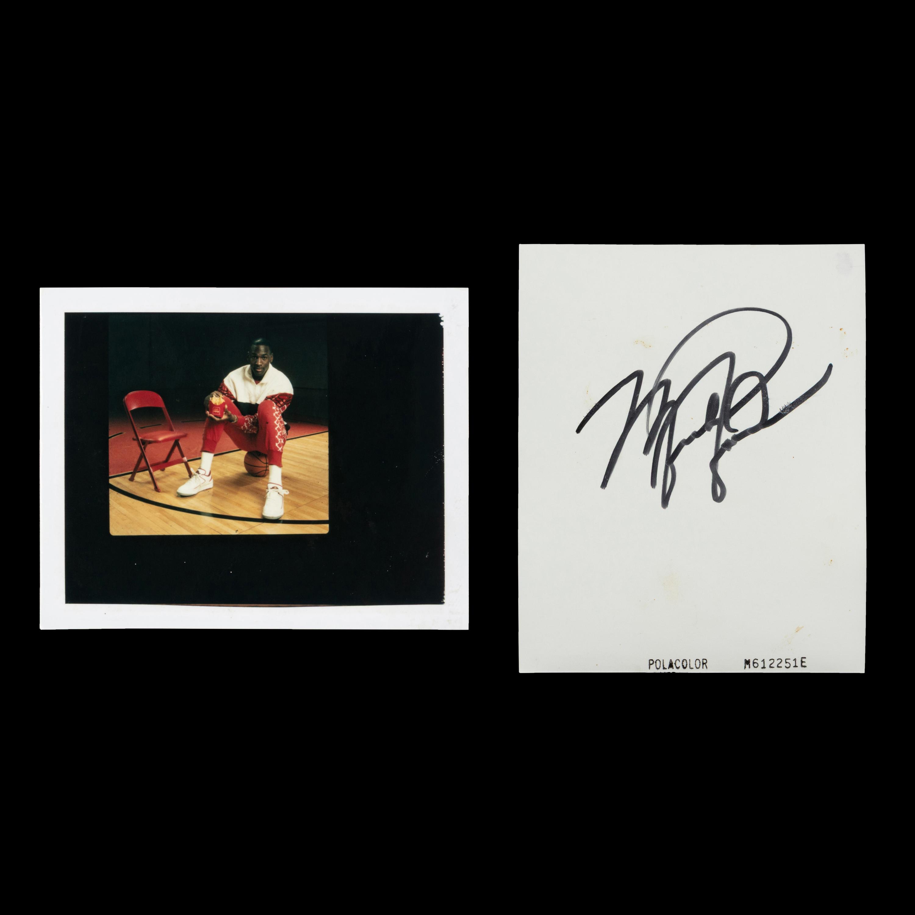 A Michael Jordan Signed Autograph Original Jean Moss Polaroid Proof for McDonalds Acclaimed 1987 Muscular Dystrophy Advertisement (Beckett Authentication Services, Moss Family Letter)
