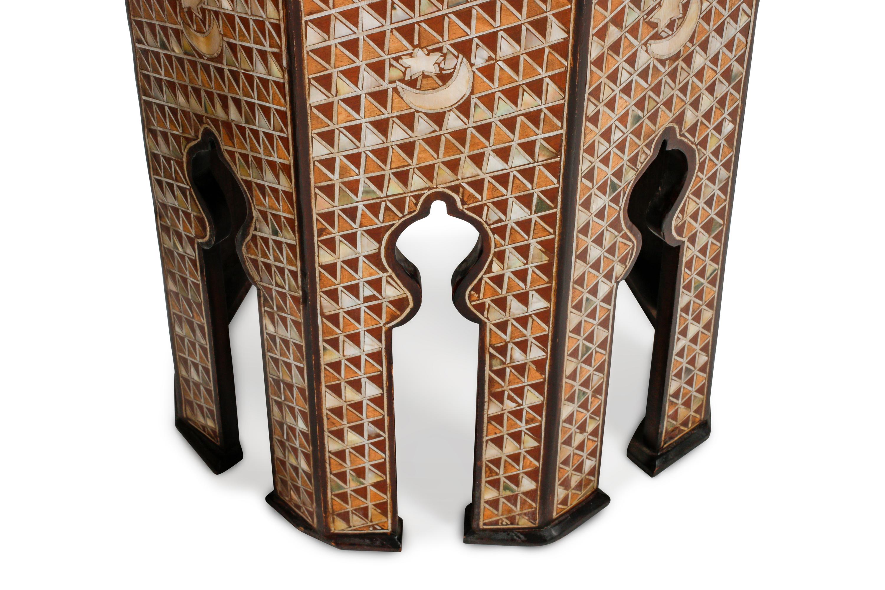A Pair of Moorish Style Marquetry Octagonal Tables