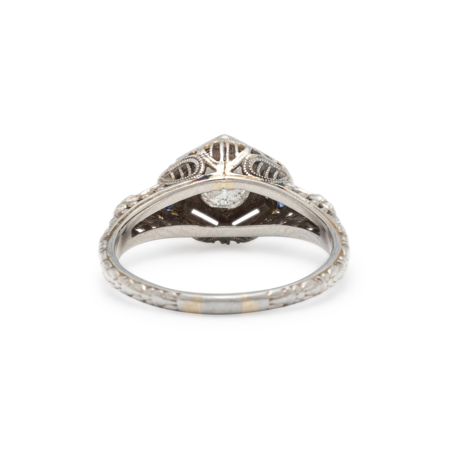 DIAMOND AND SYNTHETIC SAPPHIRE RING
