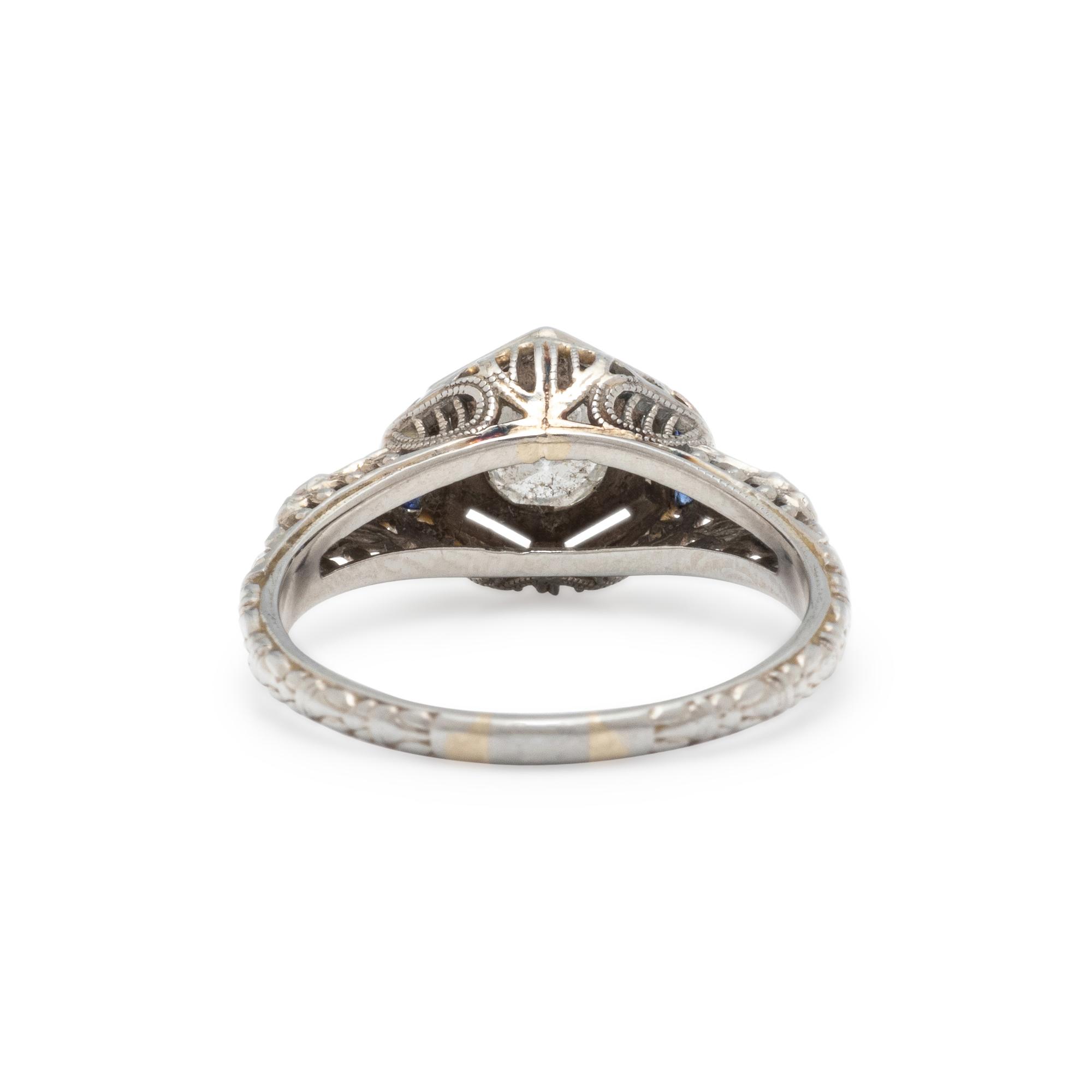DIAMOND AND SYNTHETIC SAPPHIRE RING