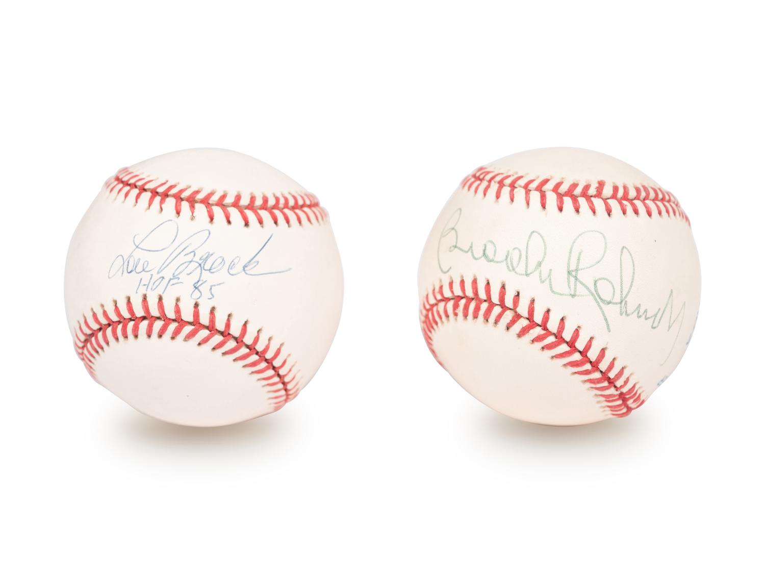A Group of Four Signed Autograph Hall of Fame Baseballs (Beckett Authentication Services BAS Certified),
