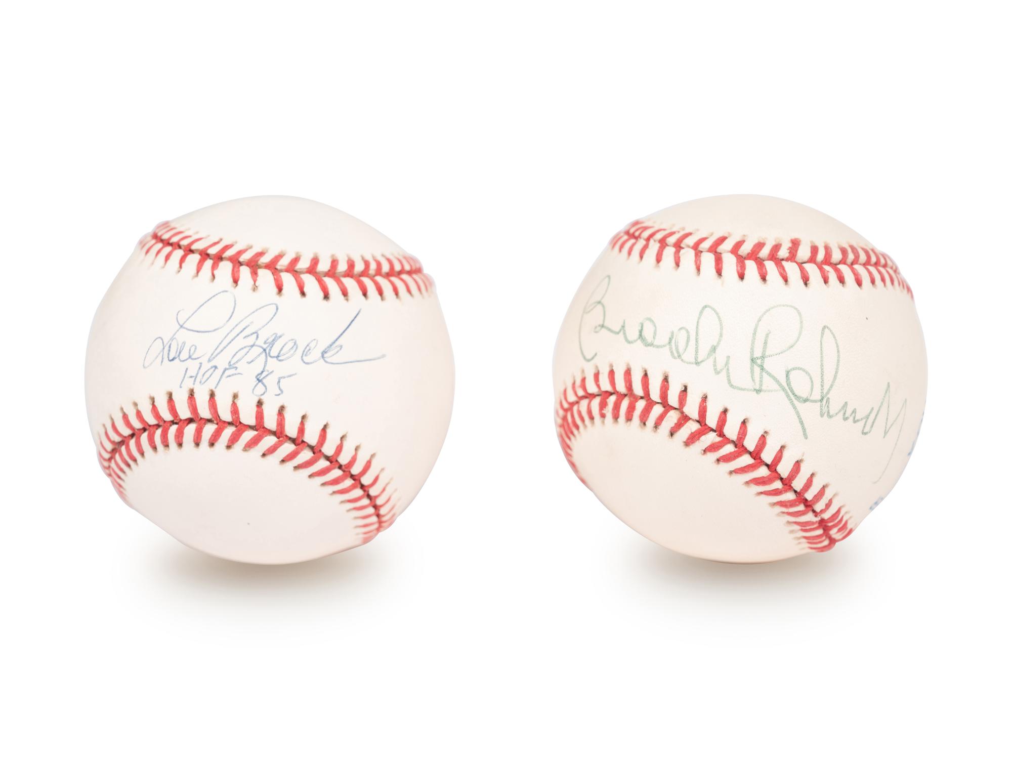 A Group of Four Signed Autograph Hall of Fame Baseballs (Beckett Authentication Services BAS Certified),
