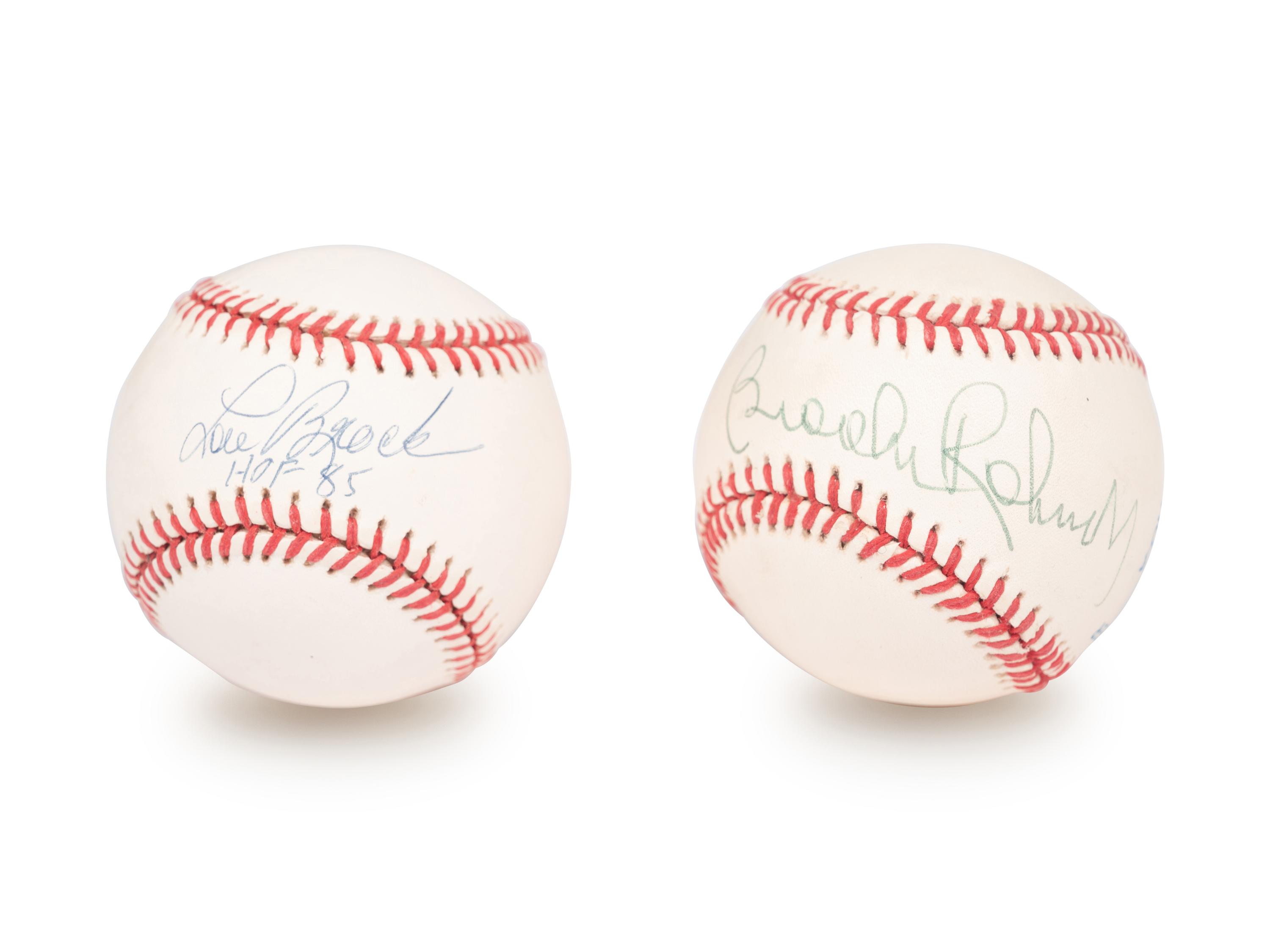 A Group of Four Signed Autograph Hall of Fame Baseballs (Beckett Authentication Services BAS Certified),
