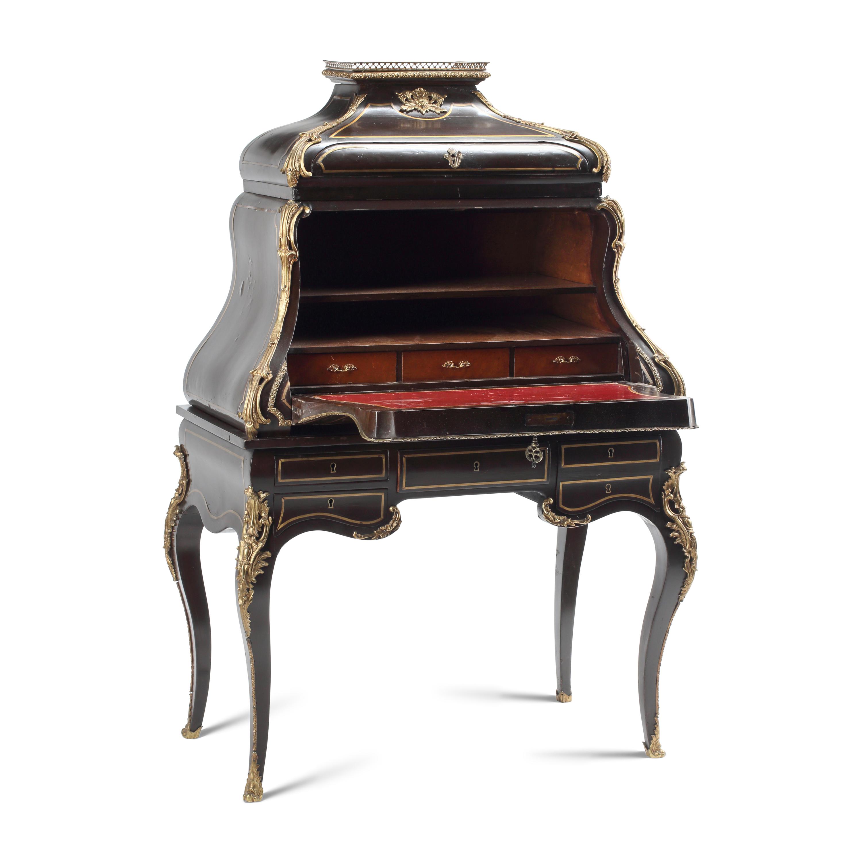 A Napoleon III Gilt Bronze Mounted Bureau