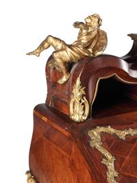 A Louis XV Style Parquetry and Gilt Bronze Mounted Slant-Front Bureau