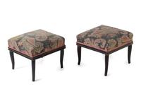 A Pair of Directoire Ebonized Tabourets