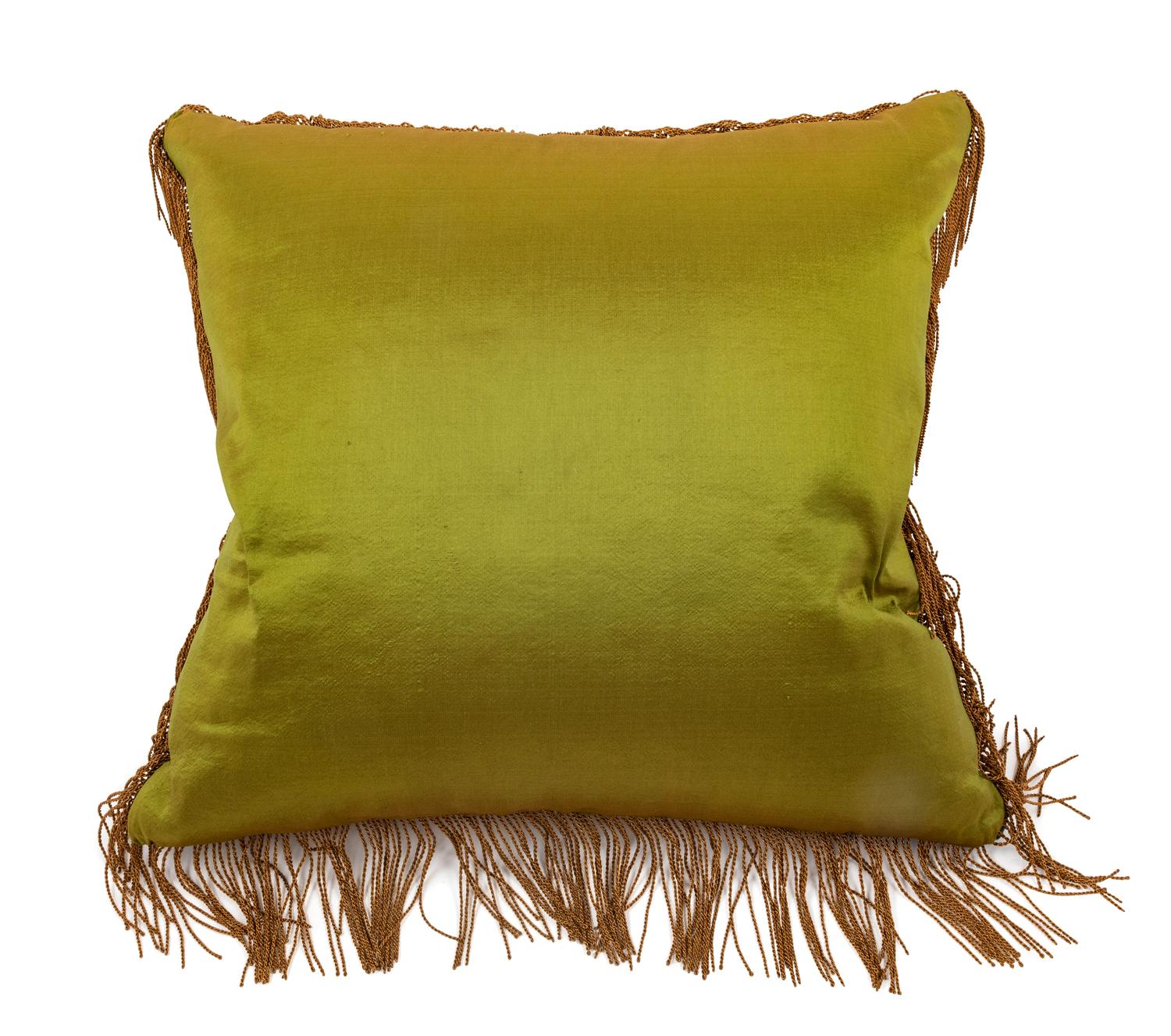 An Embroidered Throw Pillow