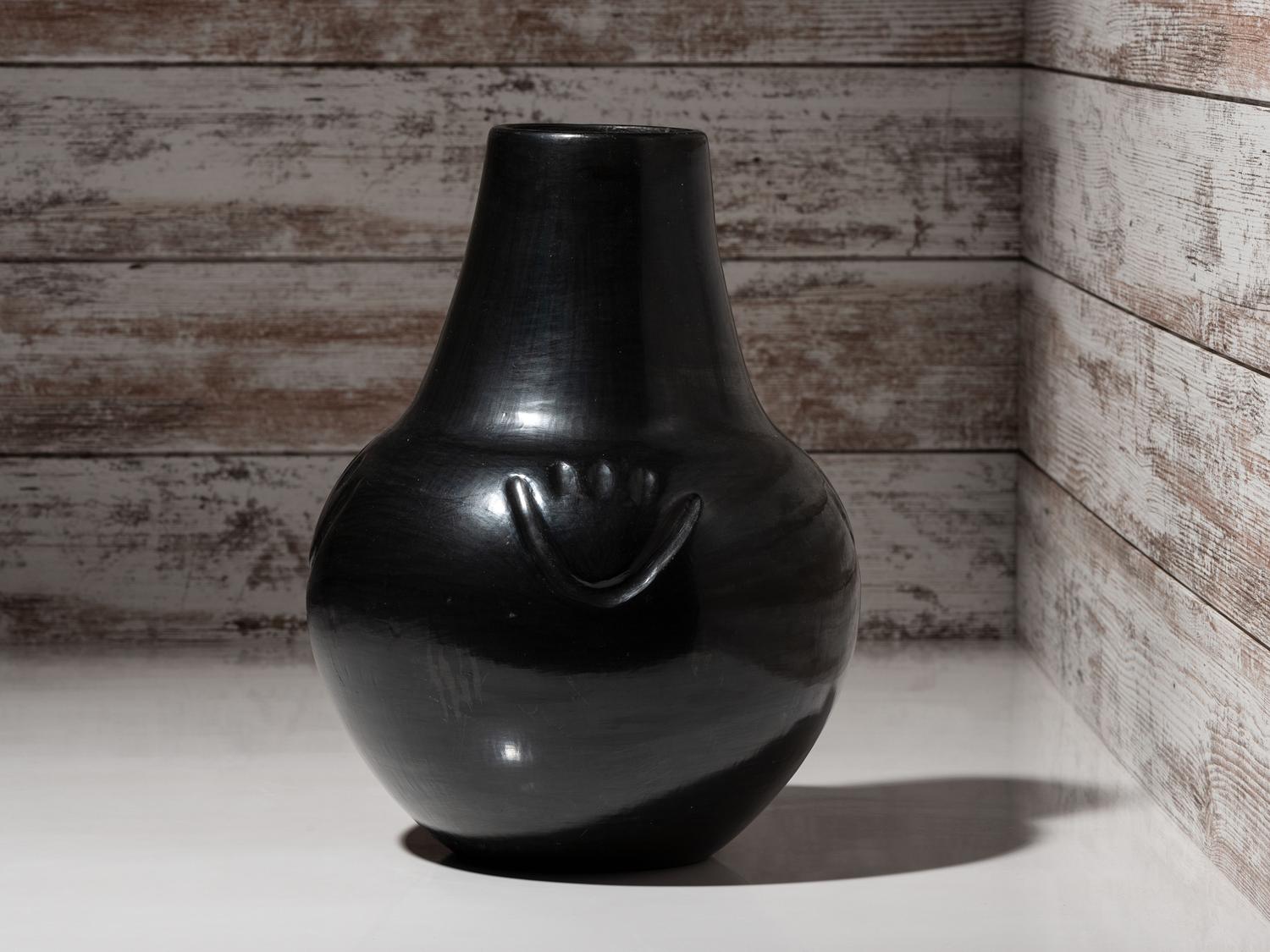 Blackware Pottery Jar, Lamp Base