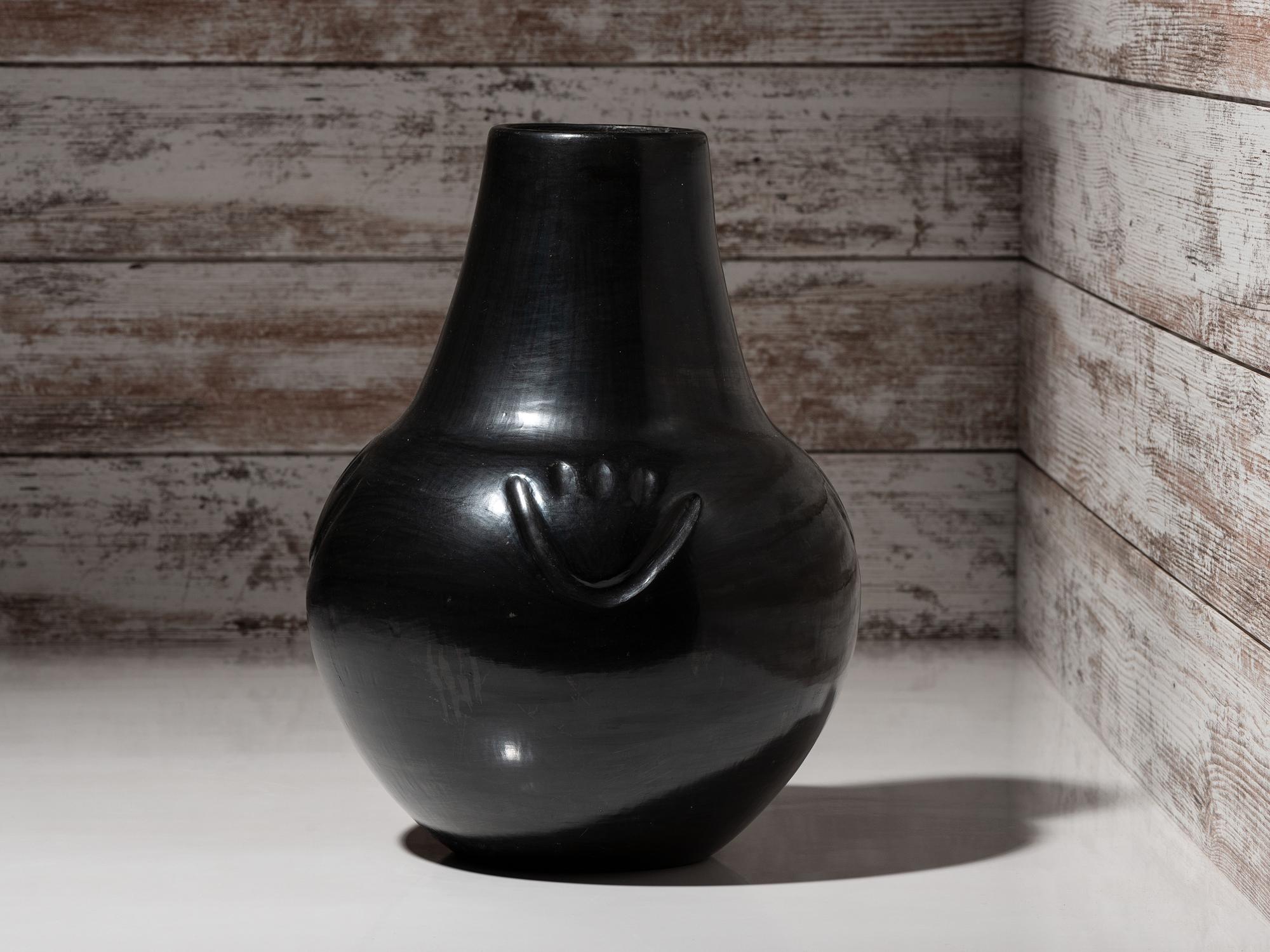 Blackware Pottery Jar, Lamp Base
