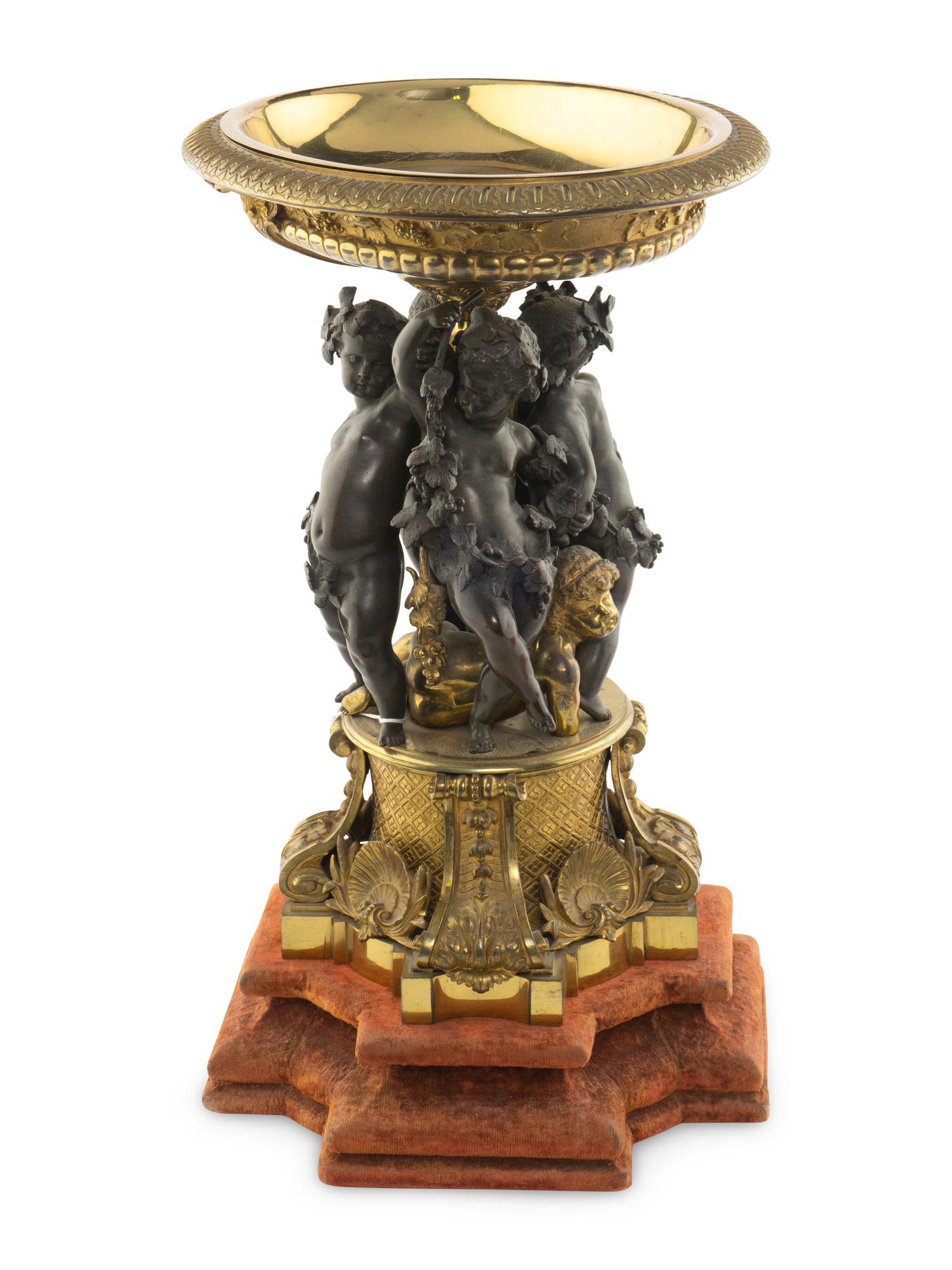 A Napoleon III Bronze Figural Centerpiece