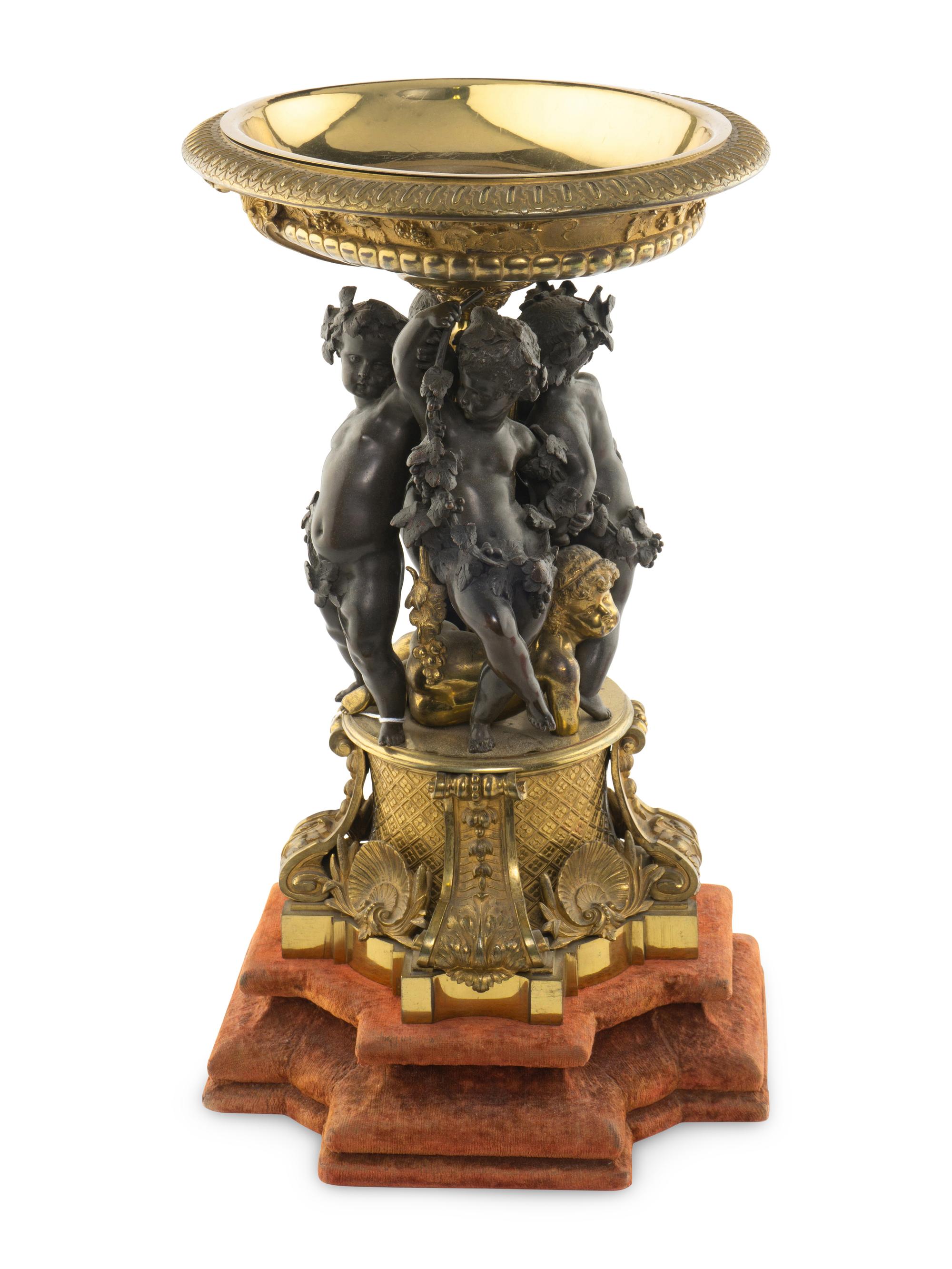 A Napoleon III Bronze Figural Centerpiece