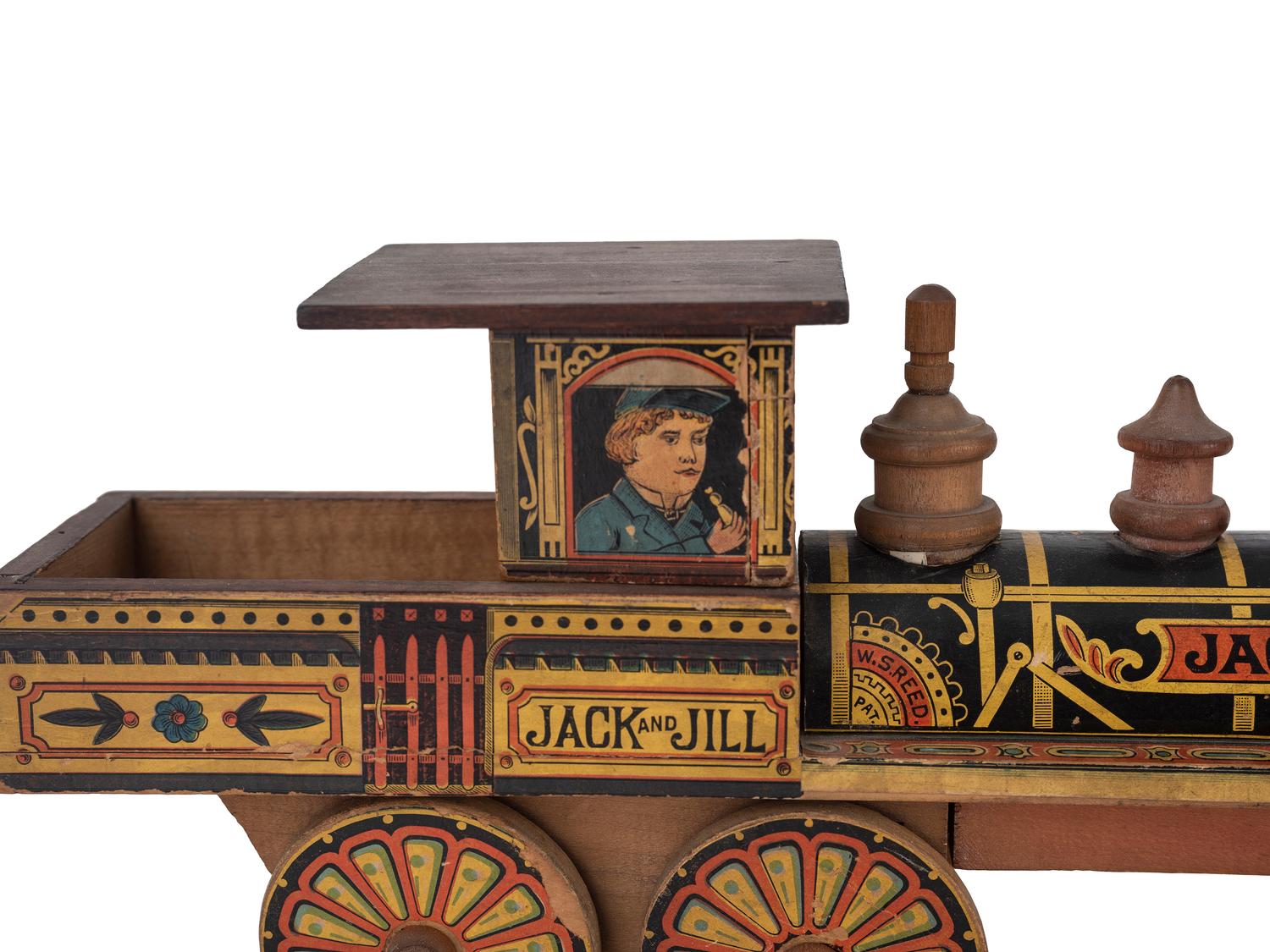 A Reed Toys Jack and Jill Mother Goose Railroad Engine and Passenger Car