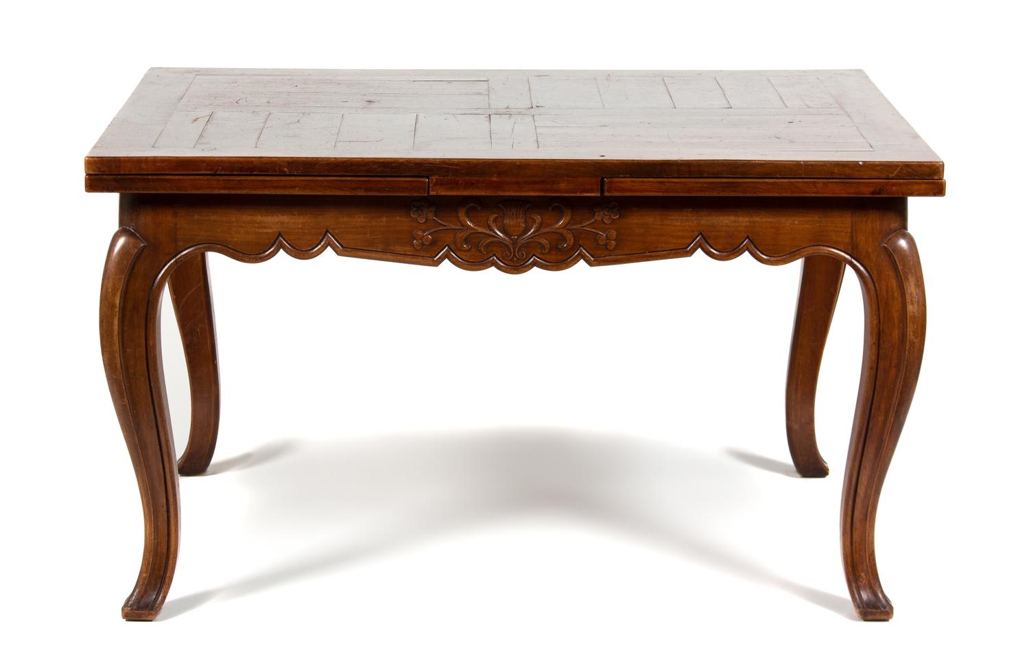 A French Provincial Carved Walnut Extension Table
