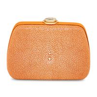 Christian Dior, Orange Shagreen Clutch/Shoulder Bag