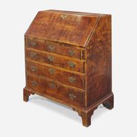 A Chippendale carved tiger maple slant-front desk New England, circa 1790