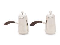 A Pair of Mexican Silver Chocolate Pots