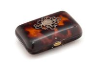 A Victorian Silver Mounted Tortoise Shell Change Purse Width 2 1/2 inches. — LATE 19TH/EARLY 20TH CENTURY