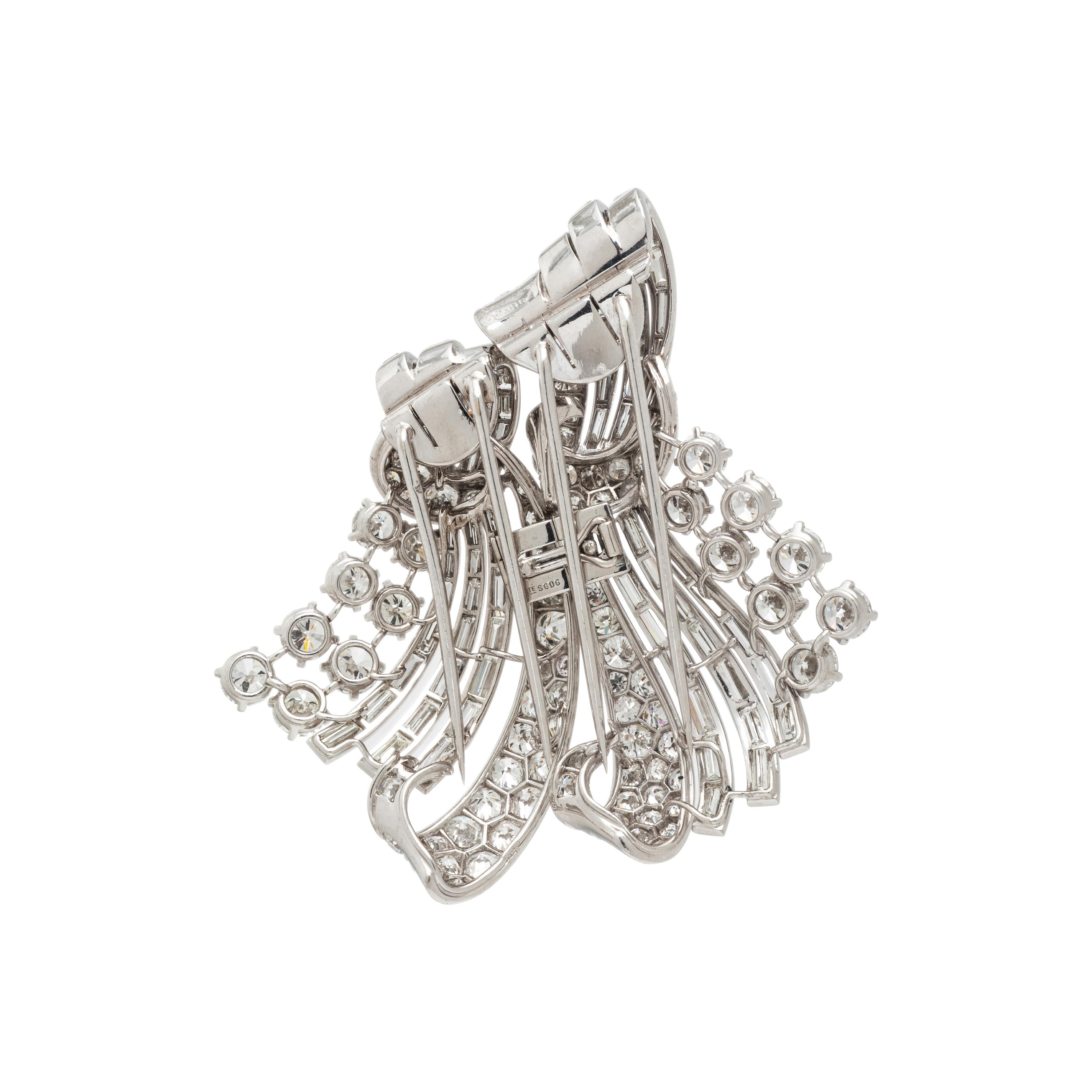 BOUCHERON, PARIS, DIAMOND DOUBLE CLIP BROOCH