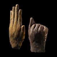 Two Egyptian Wood Hands