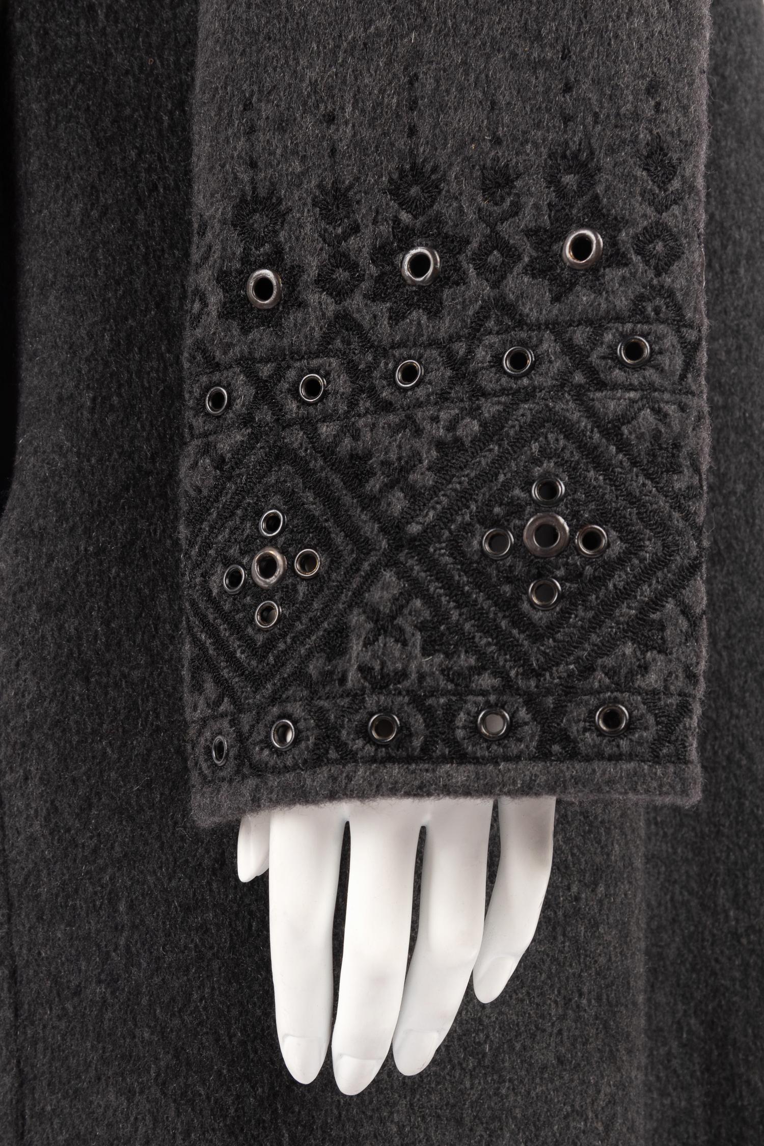 Oscar de la Renta Embroidered Cashmere Top Coat