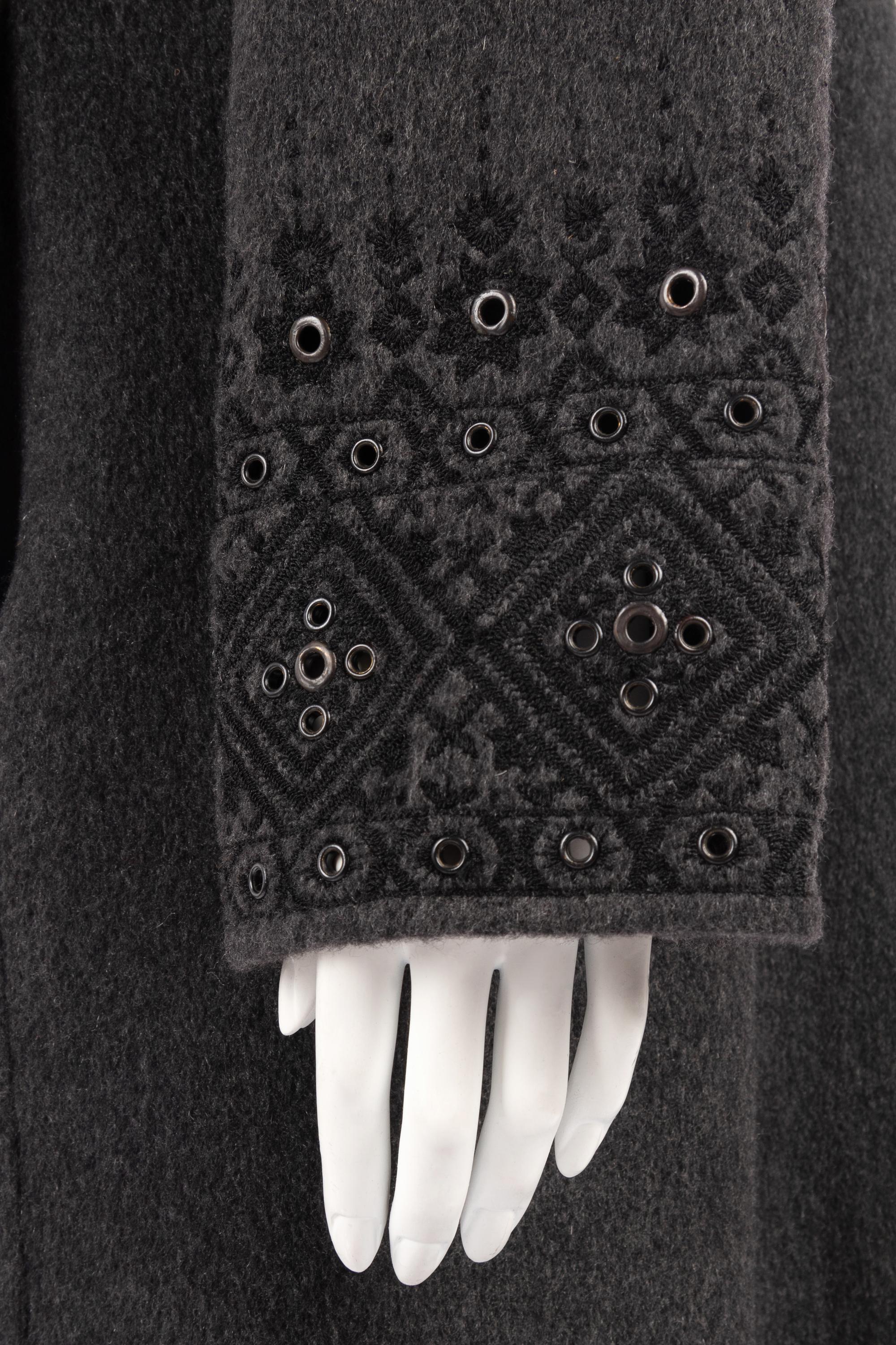 Oscar de la Renta Embroidered Cashmere Top Coat