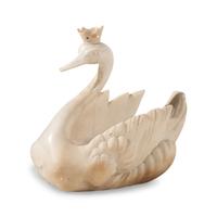 A Carved White Marble Model of a Swan