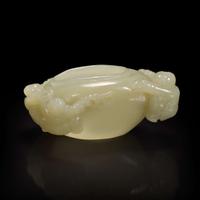 A Chinese carved creamy-white jade "Boys" coupe 白玉童子水盂 19th century or later ???????