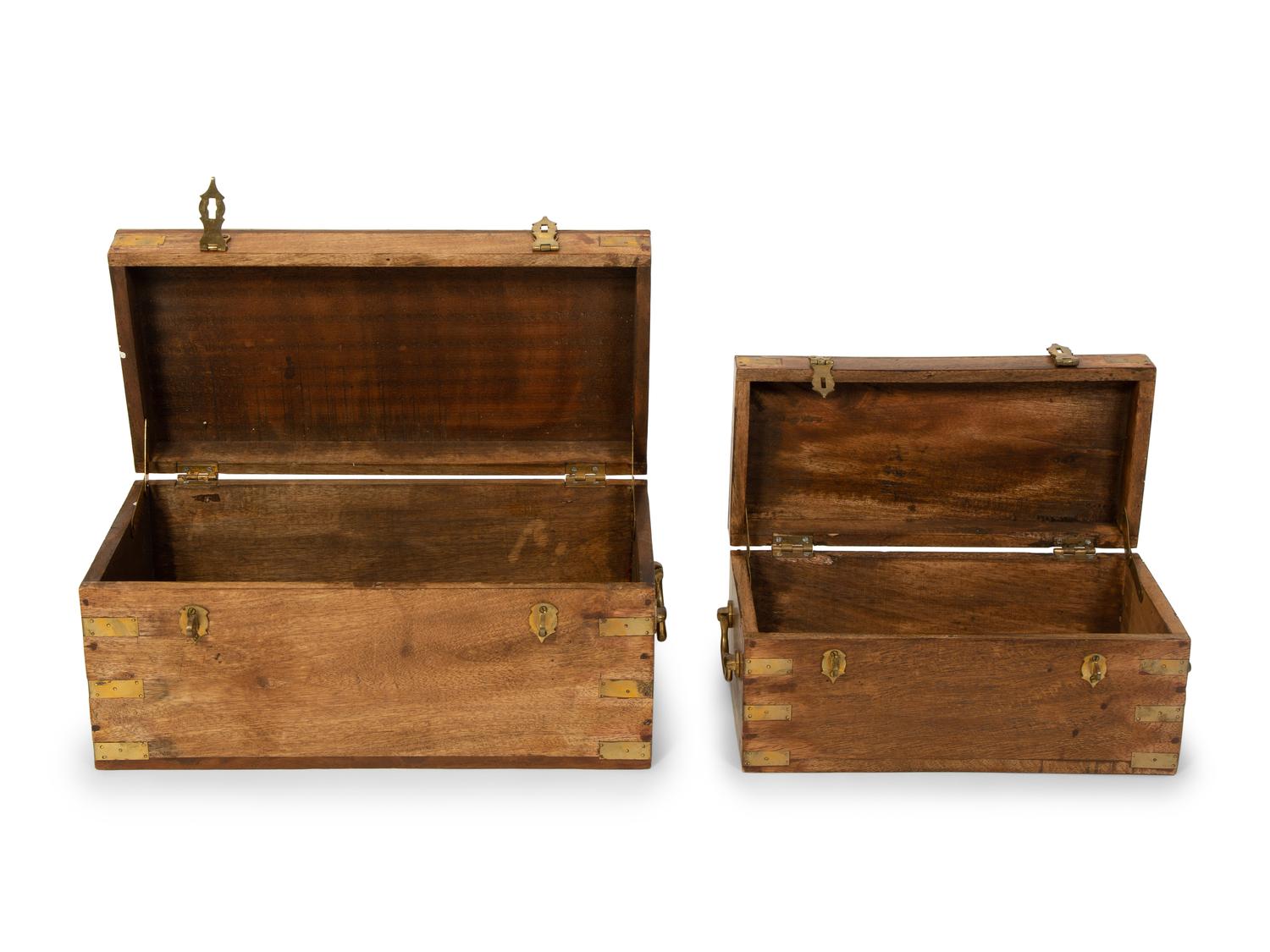 Two Regency Style Brass Mounted Campaign Boxes — 19TH CENTURY