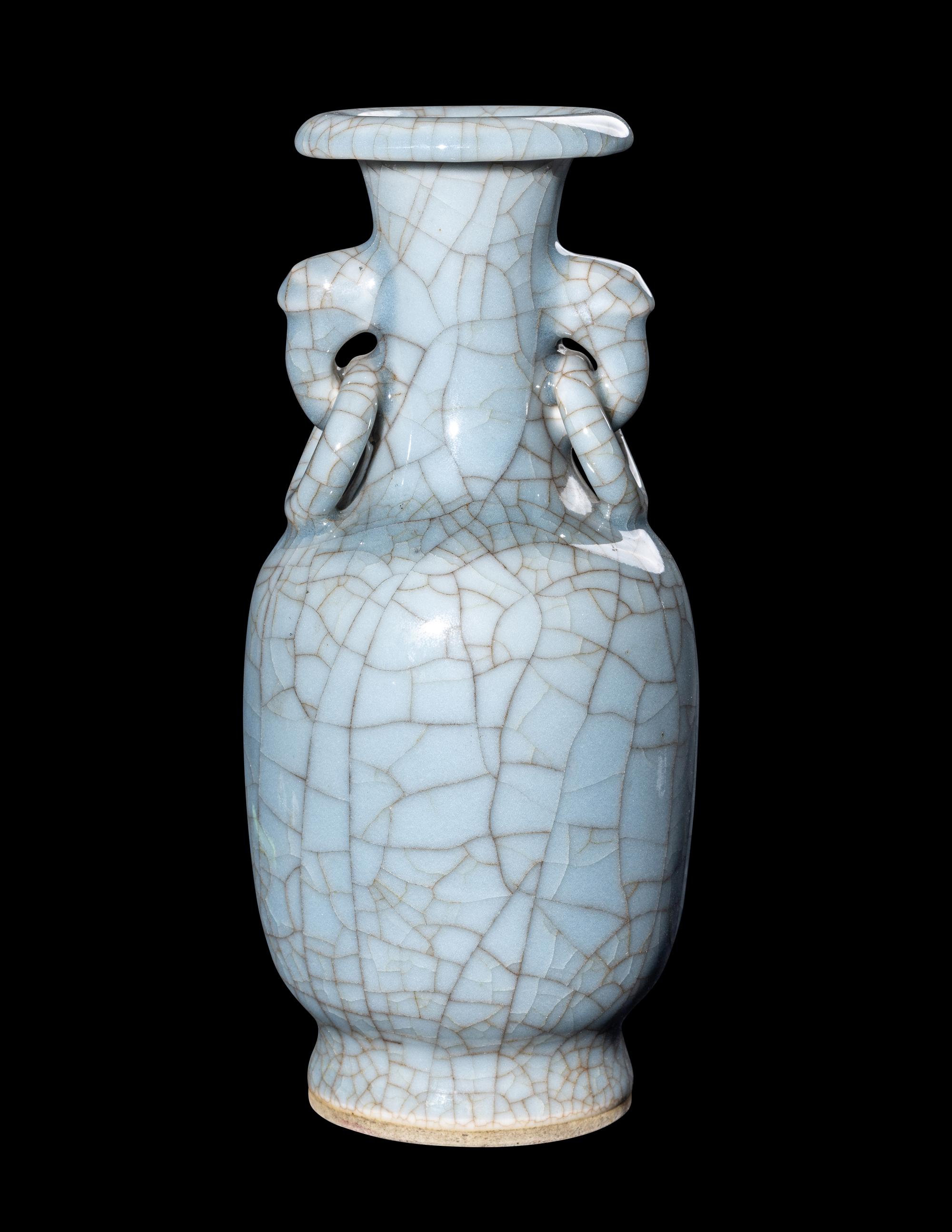A Chinese Ge- Type Porcelain Handled Vase