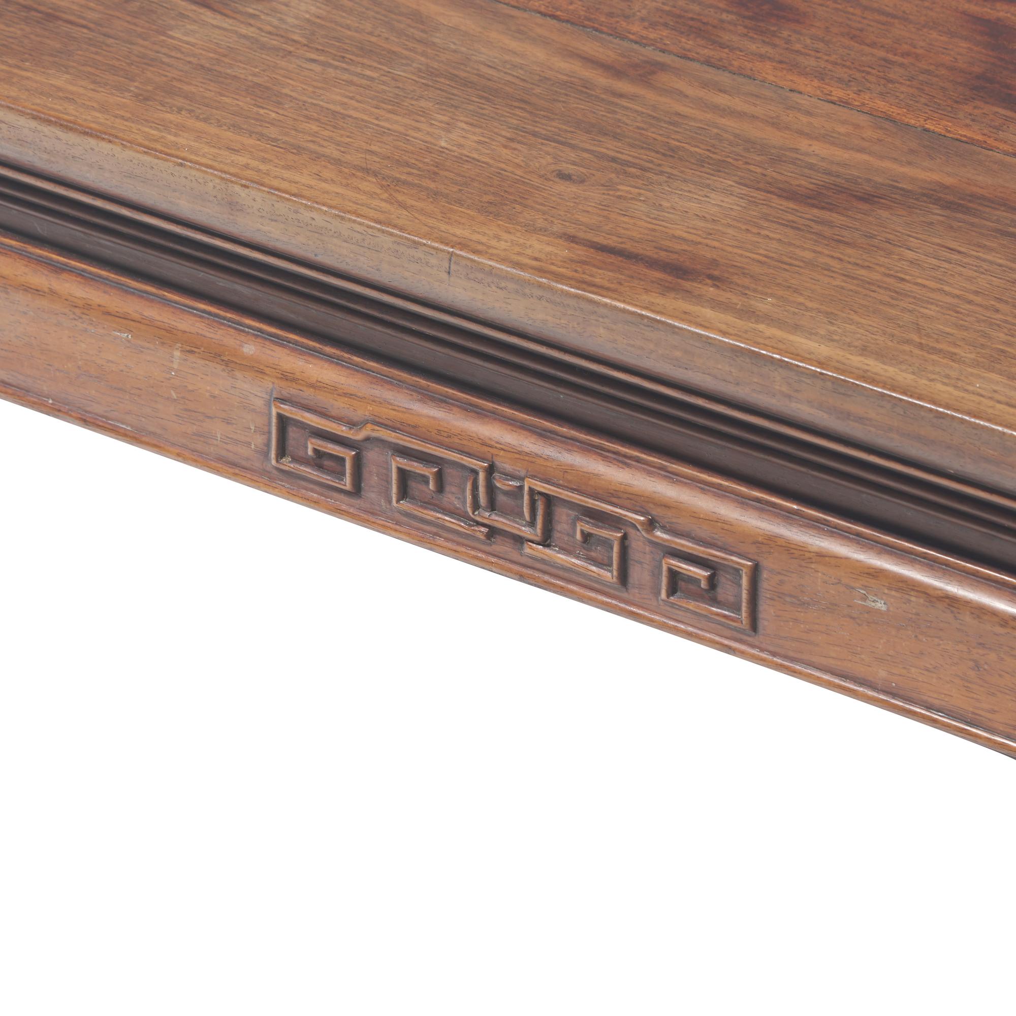 A Large Chinese Hardwood, Possibly Huanghuali, Low Table, Late Qing-Republic Period — 晚清-民國 硬木四方矮桌