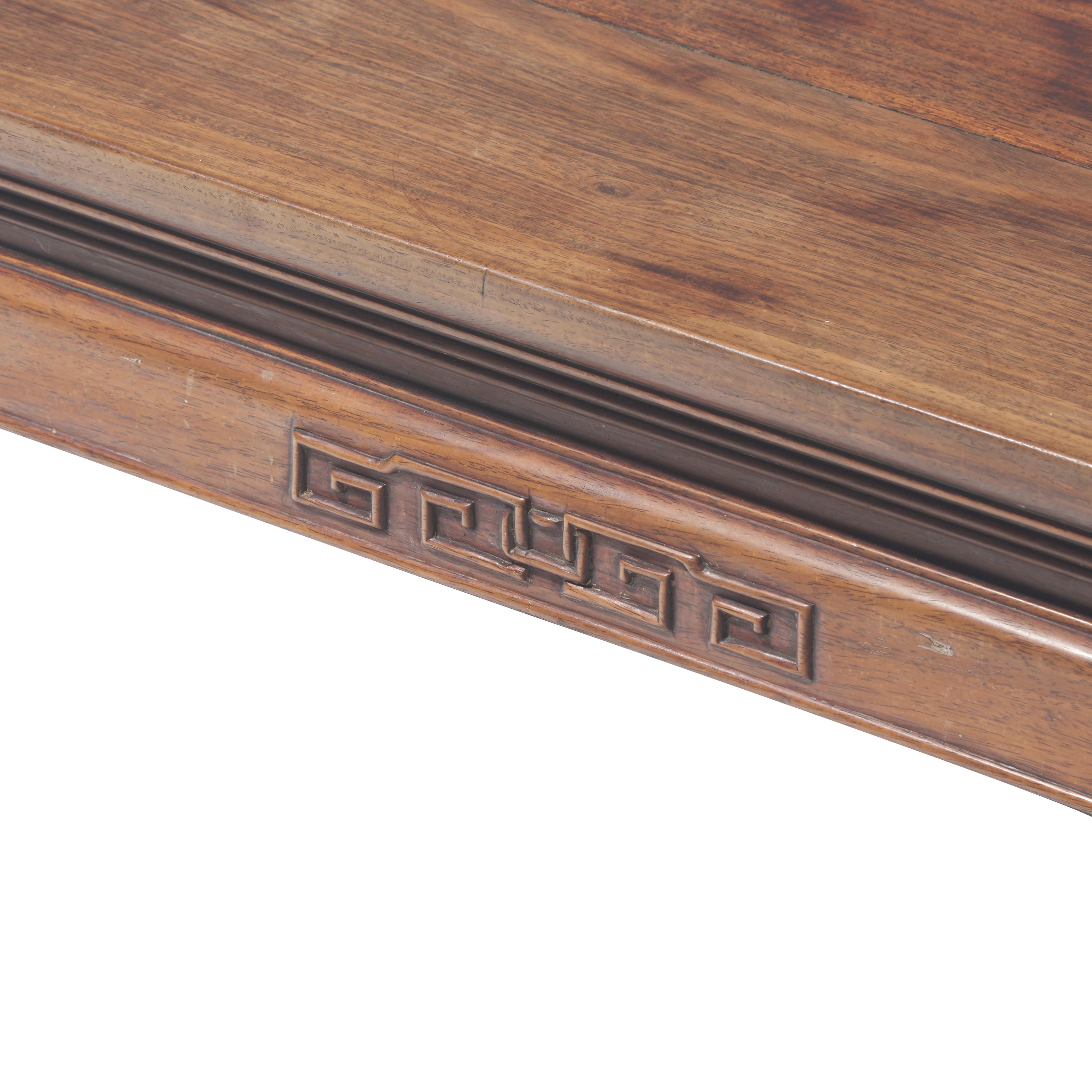 A Large Chinese Hardwood, Possibly Huanghuali, Low Table, Late Qing-Republic Period — 晚清-民國 硬木四方矮桌