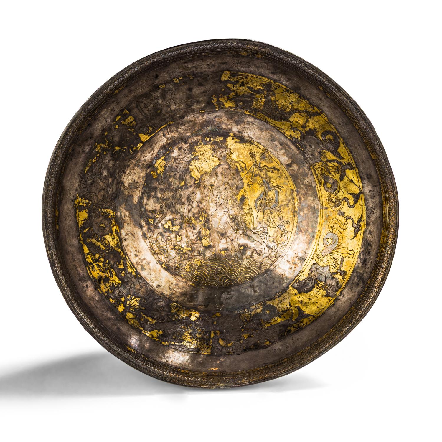A Hellenistic Gilt-Silver Cup with Dionysos and Marine Thiasos