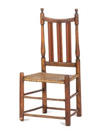 A William and Mary Bannister-Back Splint Seat Side Chair