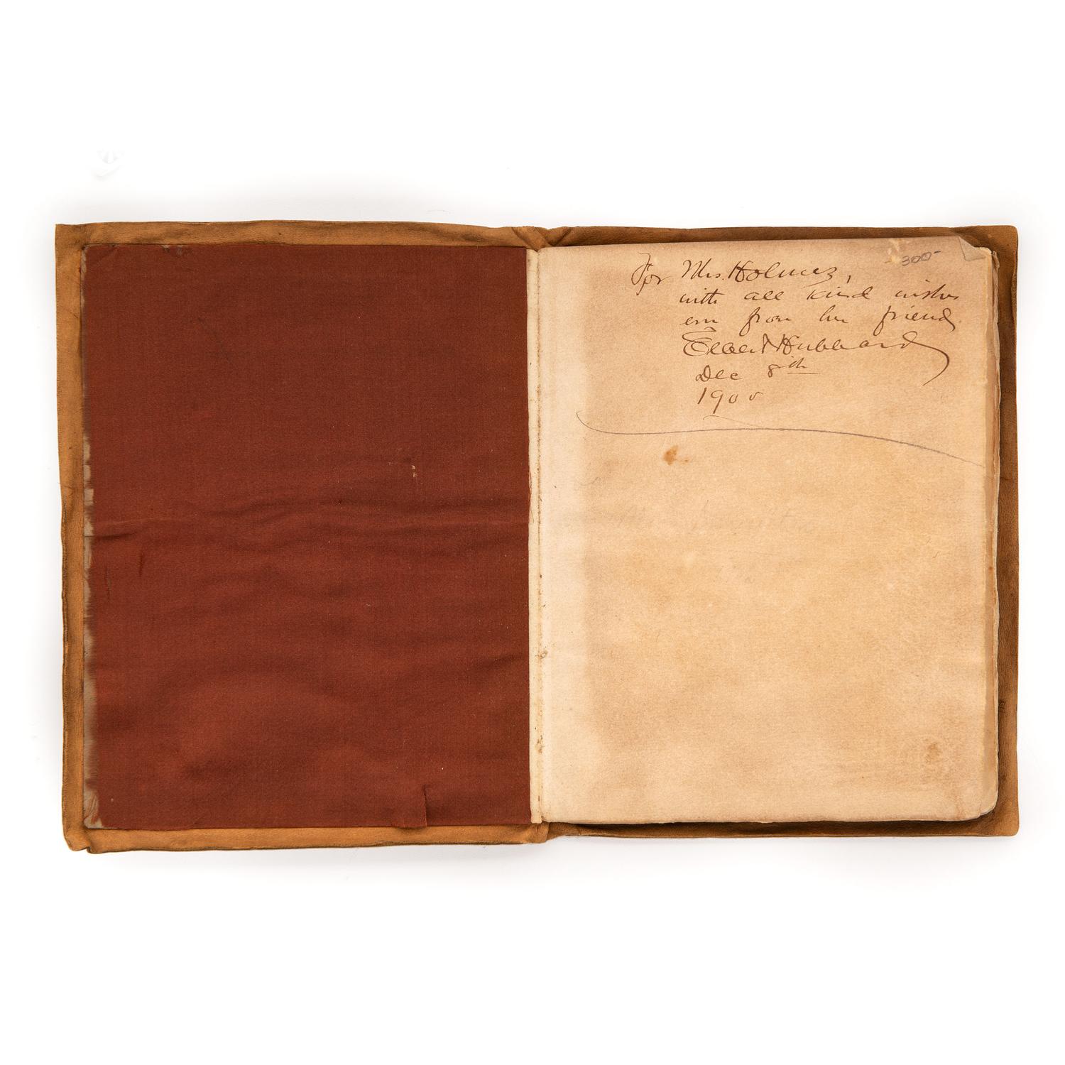 HUBBARD, Elbert (1856-1915). The Roycroft Books. A Catalog and Some Comment Concerning the Shop and Workers at East Aurora, N.Y. A.D. 1900 . East Aurora, NY: Roycrofters, 1900.